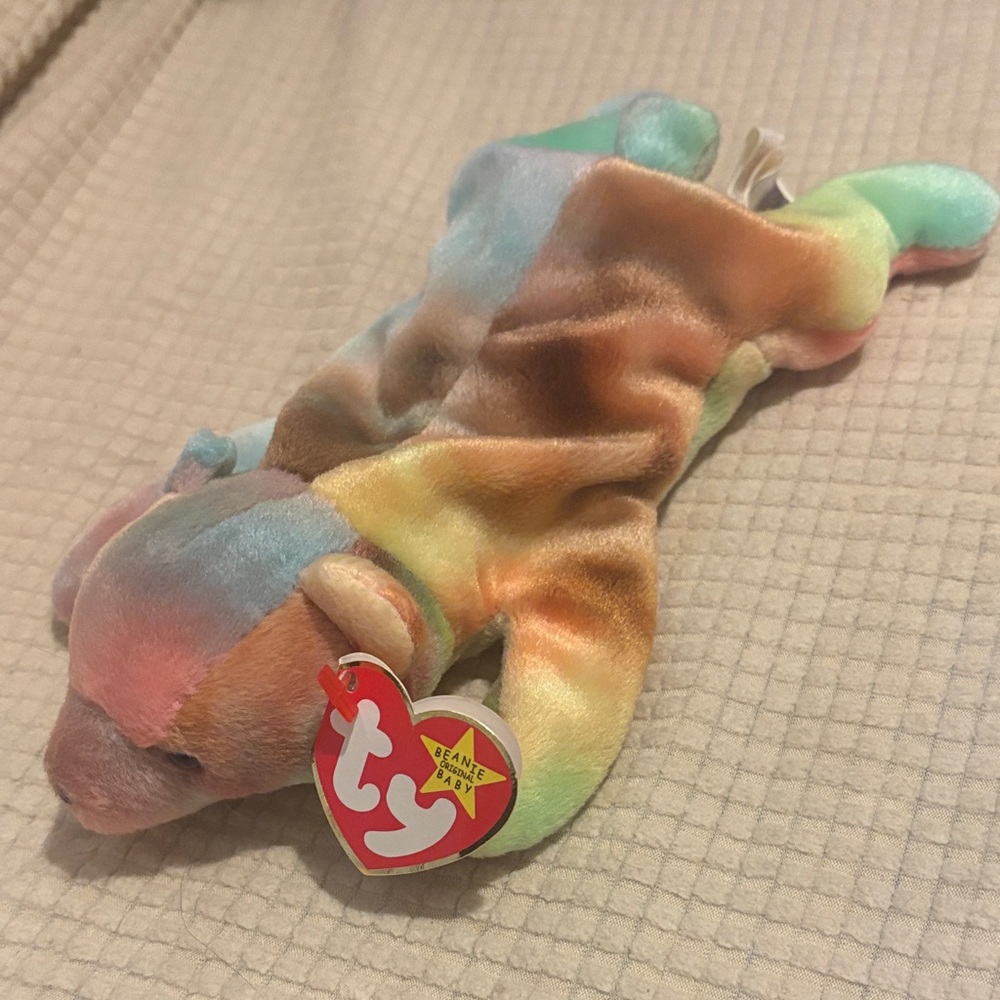 Ty Pastel Rainbow Tie-Dye Bear Plush SAMMY